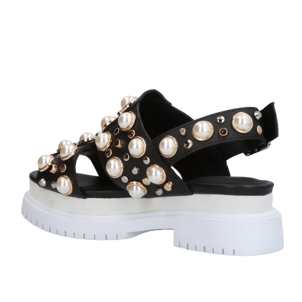 Jeffrey Campbell chunky sole studded black leather sandals - Picture 3 of 5